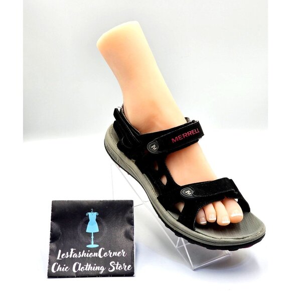 Merrell Women's Black Red Convertible Hiking Sport Sandals Sz 10 2838 - Picture 13 of 15